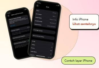 Contoh informasi pada layar iPhone